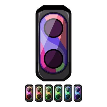Frequency speaker music cartoon vector graphic Stock Illustration