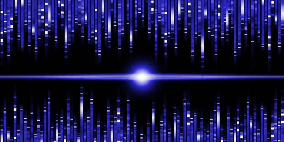 Frequency spectrum of music blue sound wave equalizer light stripes 3d illu.. Stock Illustration