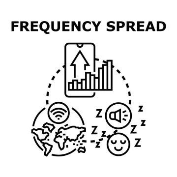 Frequency spread concept displaying global communication Stock Illustration