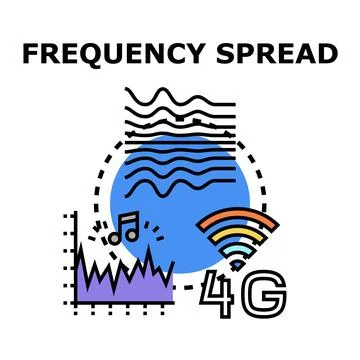 Frequency spread concept displaying radio waves and signal Stock Illustration