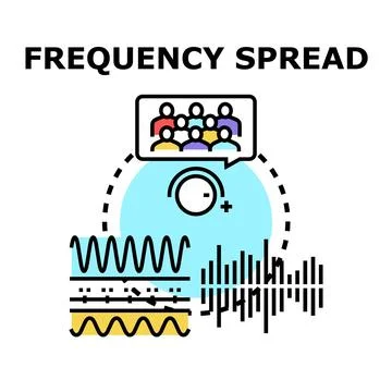 Frequency spread concept displaying sound and data transmission Stock Illustration