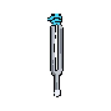 Frequency tuning fork pixel art vector illustration Stock Illustration