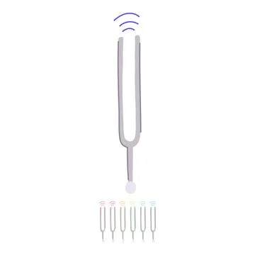 Frequency tuning fork vector cartoon graphic Stock Illustration
