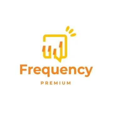 Frequency, volume dialog app bubble box logo icon template vector Stock Illustration