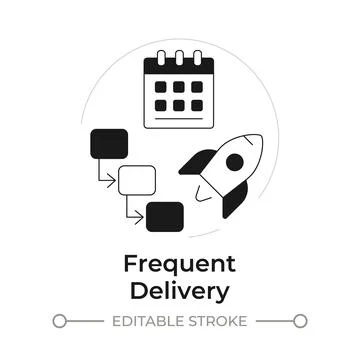 Frequent delivery modern flat line concept icon Stock Illustration