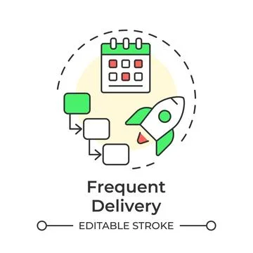 Frequent delivery multi color concept icon Illustrazione stock