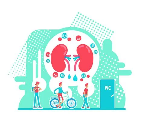 Frequent urination flat concept vector illustration Illustrazione stock