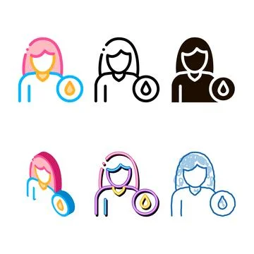 Frequent urination symptomp pregnancy styleset vector icon Stock Illustration