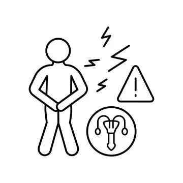 Frequent urination urethra icon. Simple line, outline vector of urology icons Stock Illustration