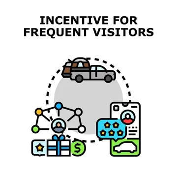 Frequent visitors enjoying loyalty program travel incentives Illustrazione stock