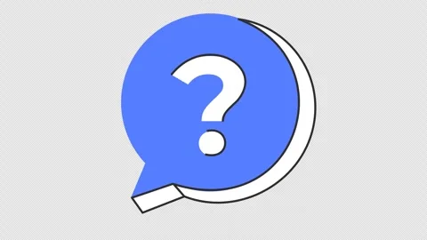 Frequently asked question mark speech bubble in cartoon animation. Alpha channel Video stock 314456364