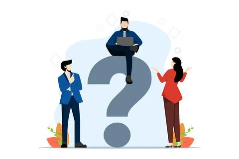 Frequently asked questions around exclamation marks and question marks Stock Illustration