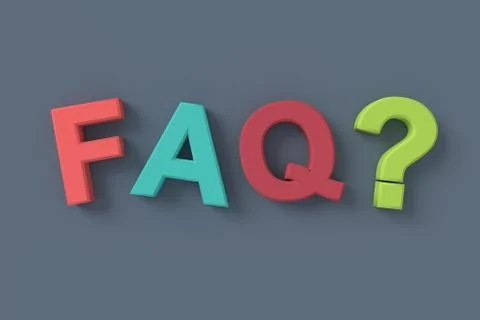 Frequently asked questions (FAQ). 3D rendering. Stock Illustration