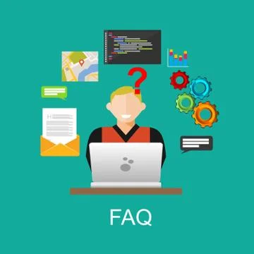 Frequently Asked Questions FAQ concept illustration concept. Online support c Stock Illustration