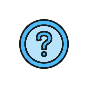Frequently asked questions, faq flat color icon. Stock Illustration