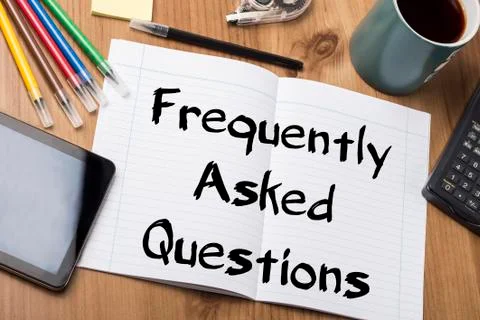 Frequently Asked Questions - Note Pad With Text Stock Photos