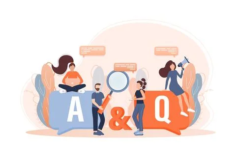 Frequently asked questions page template. Vector web banner. Customer service Stock Illustration