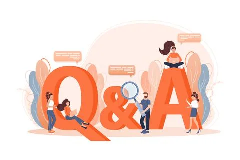 Frequently asked questions page template. Vector web banner. Customer service 스톡 일러스트