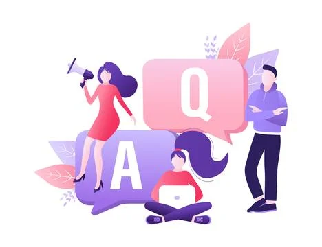 Frequently asked questions page template. Vector web banner. Customer service 스톡 일러스트