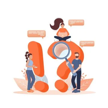 Frequently asked questions page template. Vector web banner. Customer service Stock Illustration