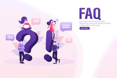 Frequently asked questions page template. Vector web banner. Customer service Stock Illustration