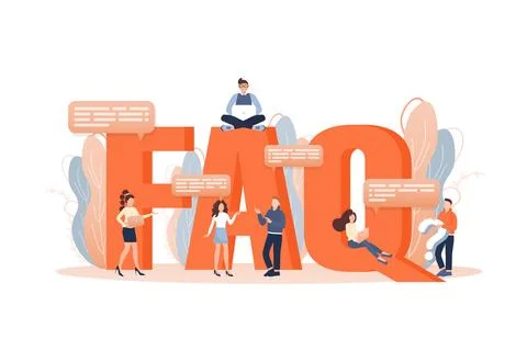 Frequently asked questions page template. Vector web banner. Customer service Иллюстрация