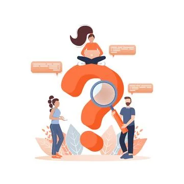 Frequently asked questions page template. Vector web banner. Customer service Иллюстрация
