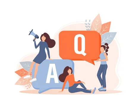 Frequently asked questions page template. Vector web banner. Customer service 스톡 일러스트
