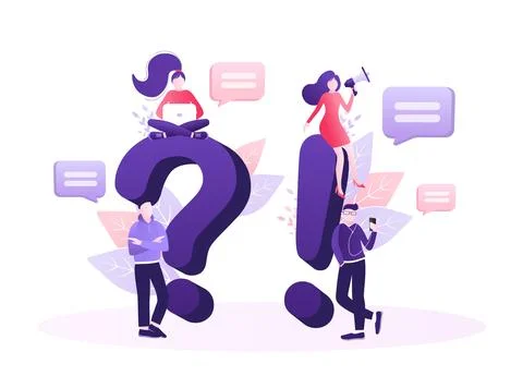 Frequently asked questions page template. Vector web banner. Customer service Stock Illustration