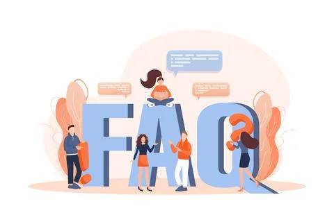 Frequently asked questions page template. Vector web banner. Customer service Stockillustratie