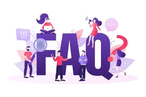 Frequently asked questions page template. Vector web banner. Customer service Stock Illustration