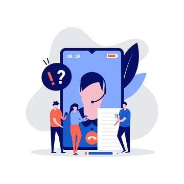 Frequently asked questions vector illustration concept with character talki.. Stock Illustration