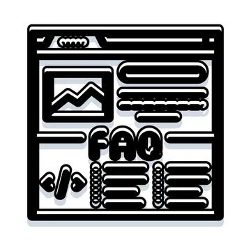 Frequently asked questions webpage for online support center Stockillustratie