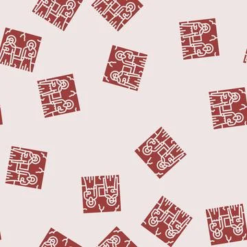 Fresco byzantine glyph seamless pattern Stock Illustration