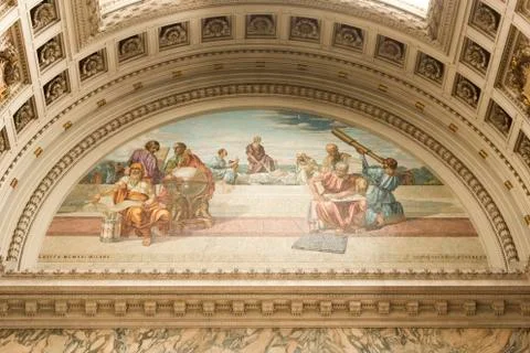Fresco in the Hall of Lost Steps of the Legislative Palace, Montevideo, Uruguay Stock Photos