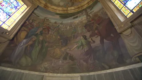 Fresco of Saint Pauls Execution, San Paolo alle Tre Fontane, Rome, Italy Stock Footage 327389881