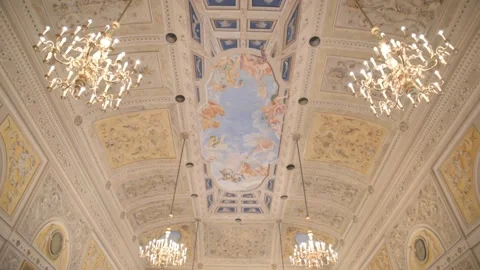 Frescoed ceiling florence luxury Stock Footage 143483264