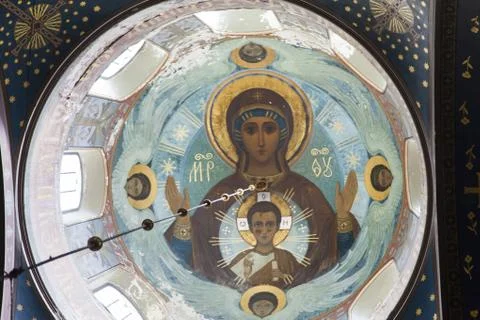 Frescos in the temple Stock Photos
