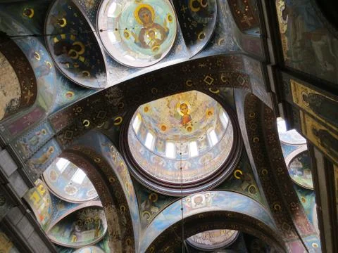Frescos in the temple Stock Photos
