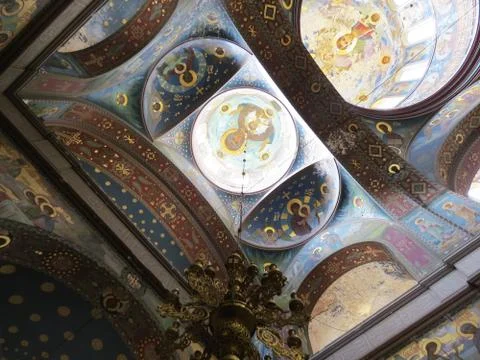 Frescos in the temple Stock Photos