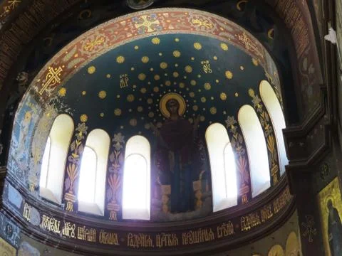Frescos in the temple Stock Photos