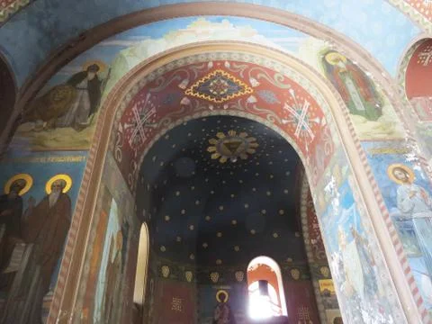 Frescos in the temple Stock Photos