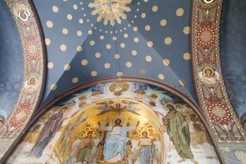 Frescos in the temple Stock Photos