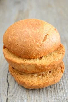 Freselle of bread in sack Stock-Fotos