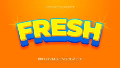 Fresh 3D Editable Text Effect with yellow and blue gradient イラスト素材