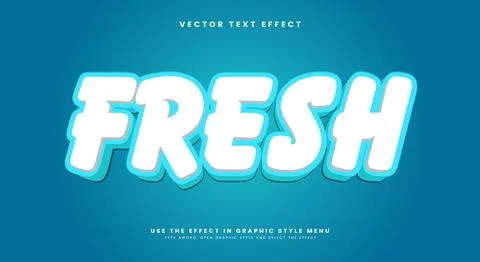 Fresh 3d editable text effect 스톡 일러스트