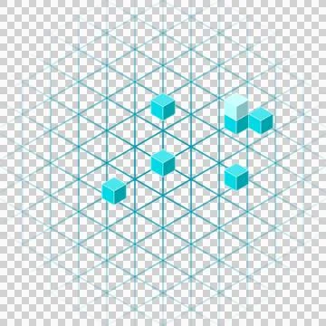 Fresh 3d isometric background lines transparent PNG Stock Photos