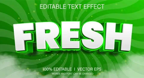 Fresh 3d vector text effect with modern style design Stock Illustration