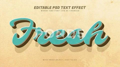Fresh 3d vintage retro style text effect PSD Template