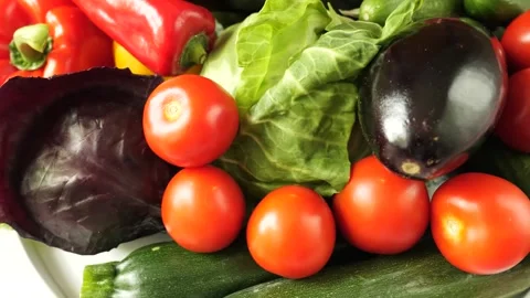 Fresh abundance of assorted raw vegetables Stock Footage 339366917